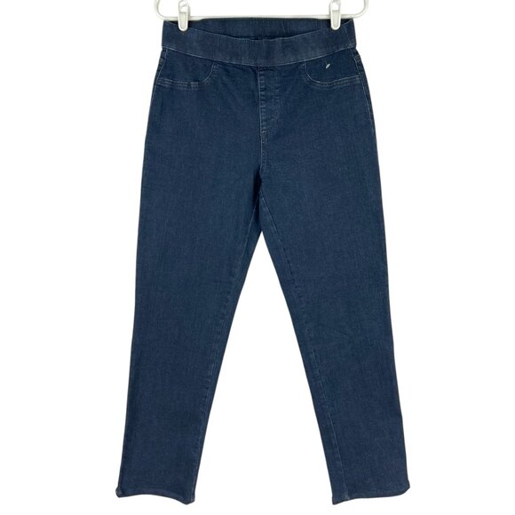 Karen Scott Women's Blue Pull-on Stretch Skinny Denim Jeans Size Small Mid Rise - Picture 1 of 10